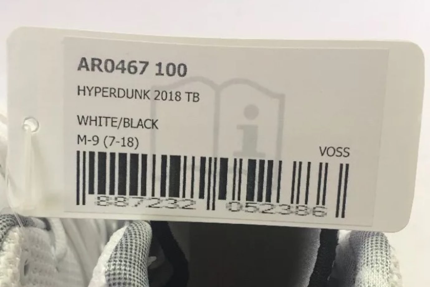Nike Hyperdunk 2018 TB White/Black AR0467-100 Tag