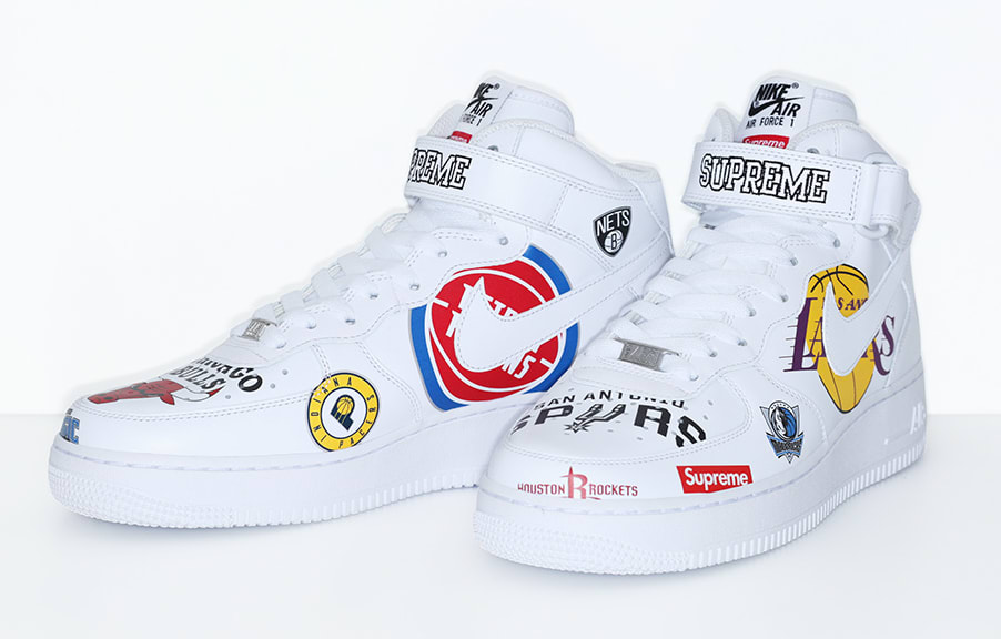 Supreme x Nike x NBA Air Force 1 Mid 'White' AQ8017-100 (Pair)