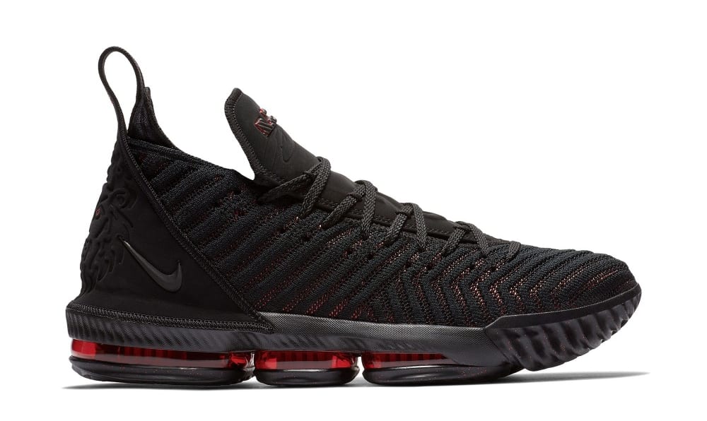 nike lebron 16 black red