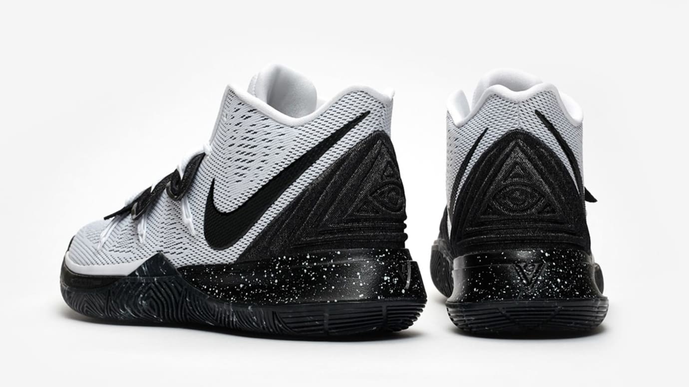 kyrie 5 white and black