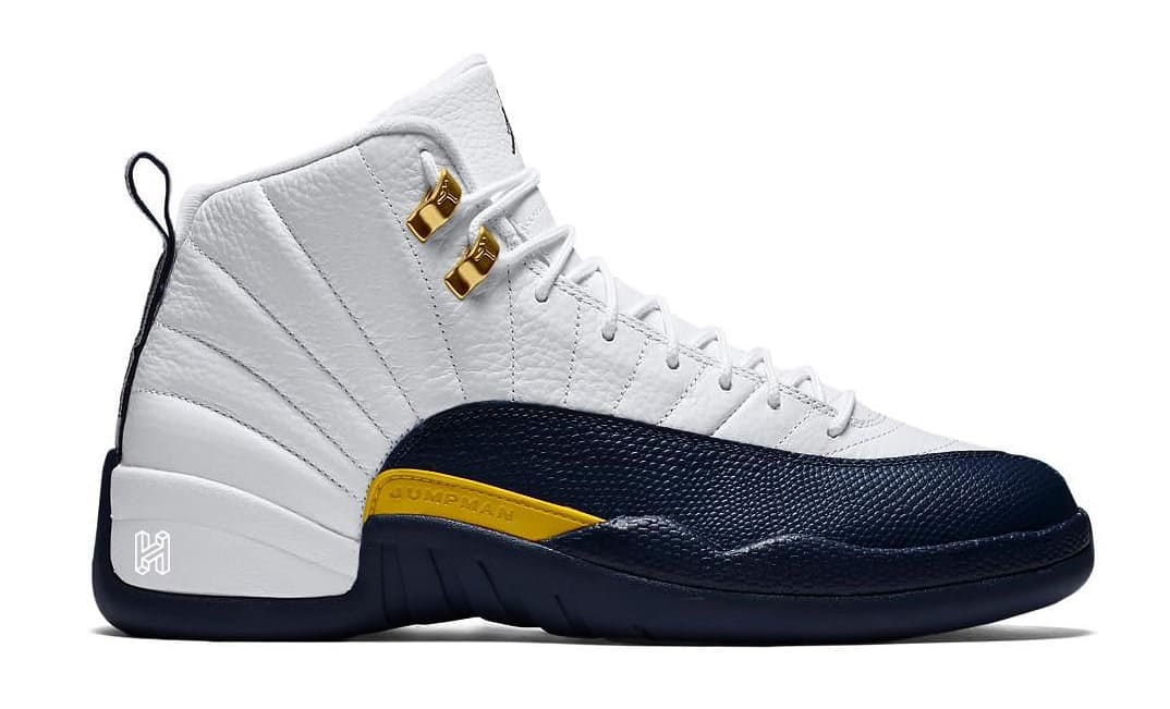 Air Jordan 12 Michigan White Amarillo Metallic Gold Midnight Navy 130690 147 Release Date Sole Collector