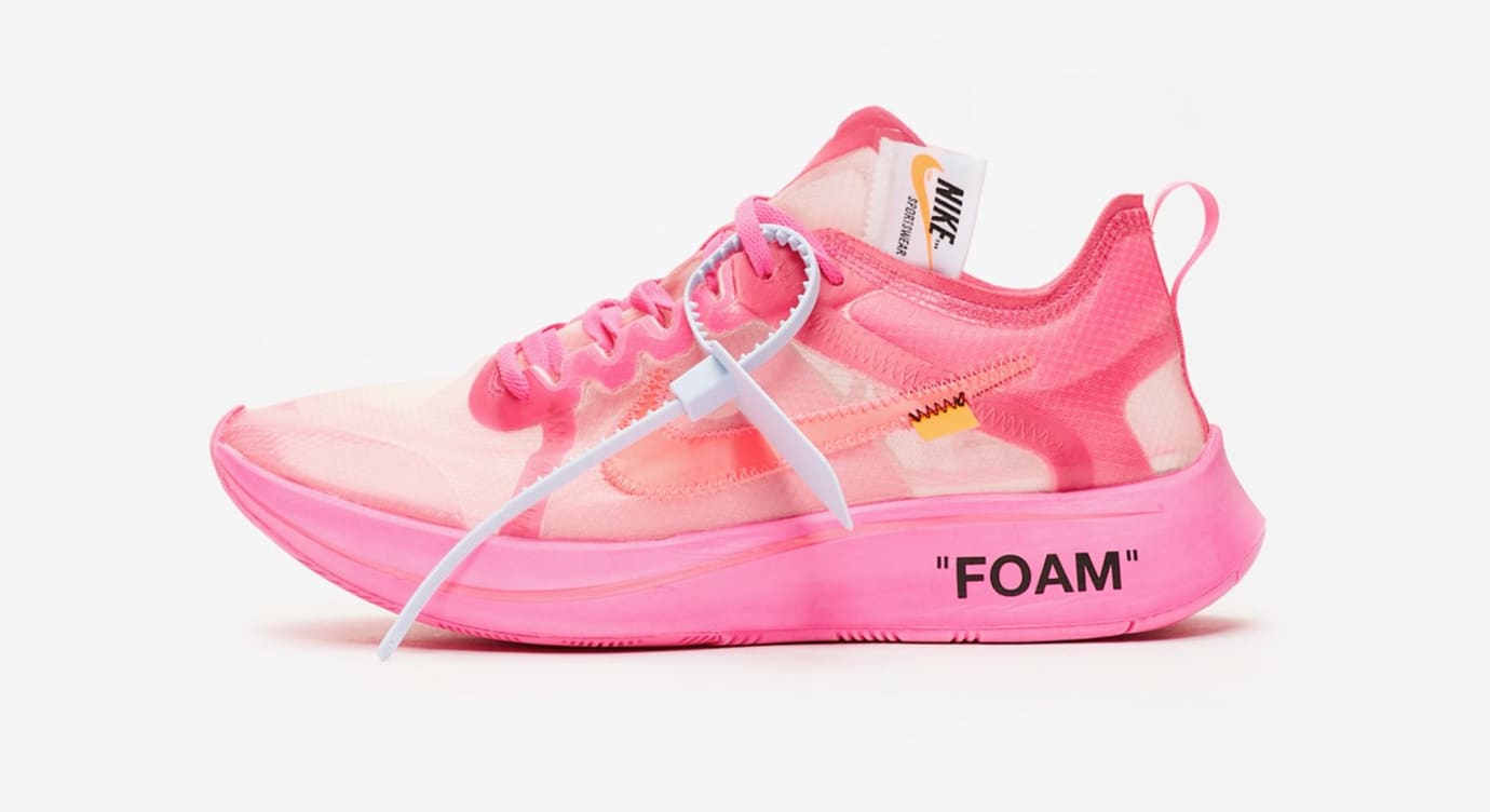 nike foam rose off white