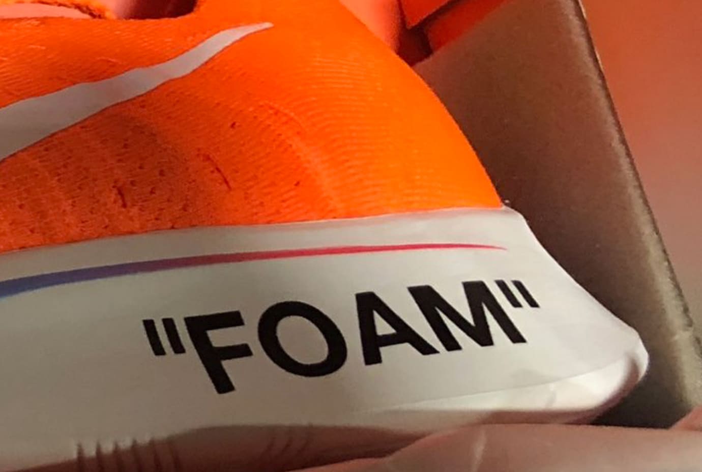 nike x off white zoom fly mercurial orange