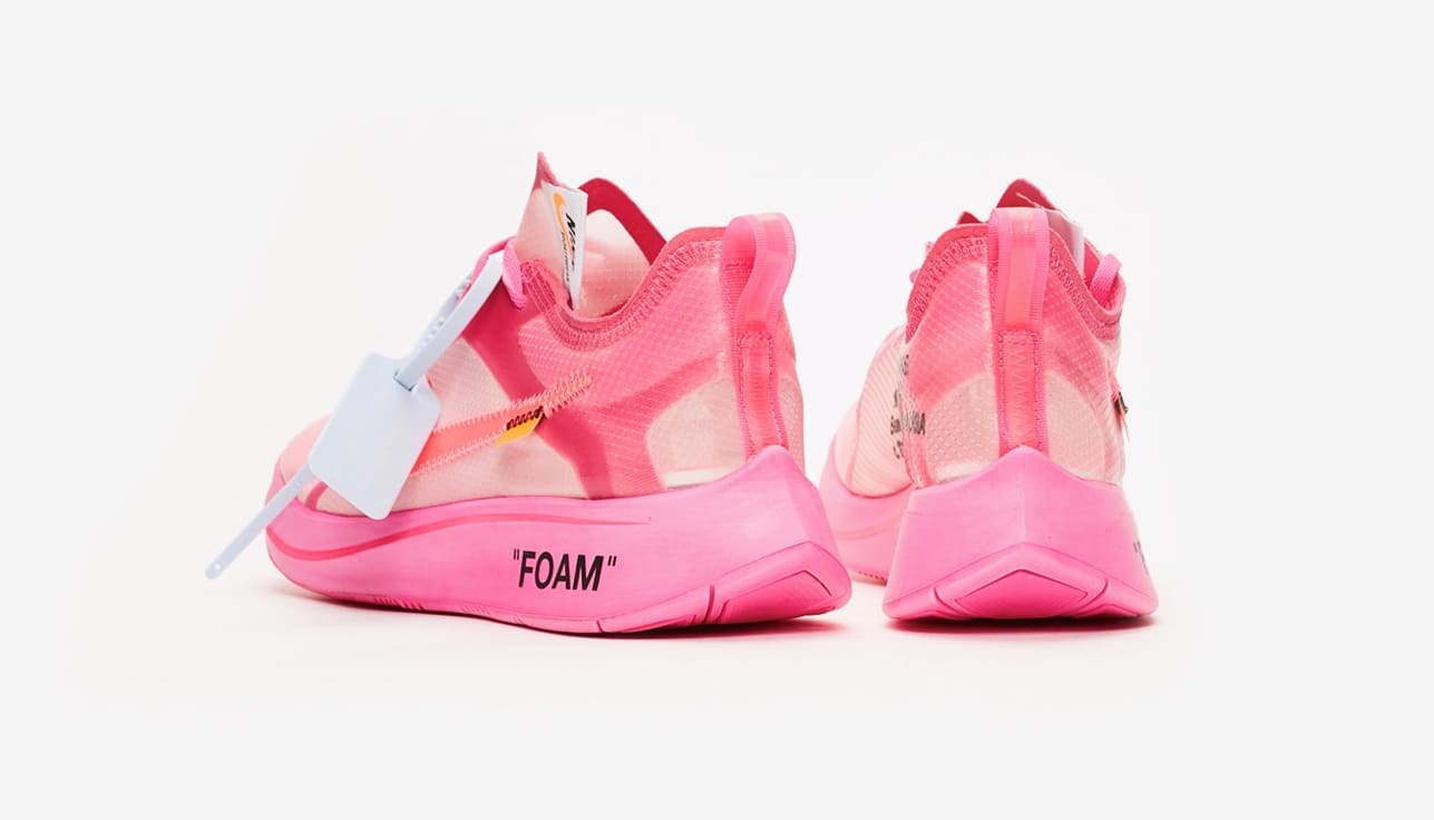 off white x nike zoom fly tulip pink