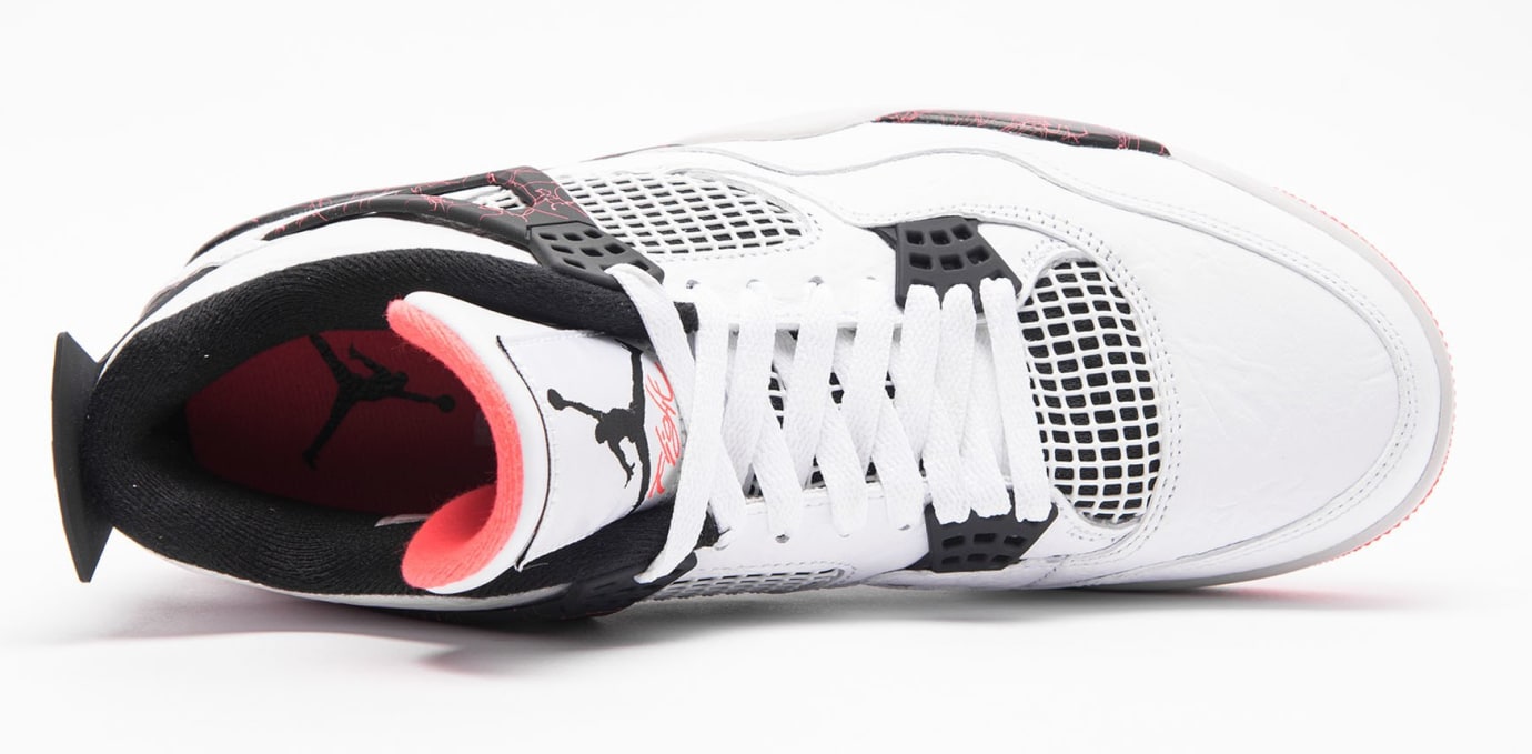 Air Jordan 4 Retro 'White/Black-Light Crimson-Pale Citron' 308497-115 (Top)