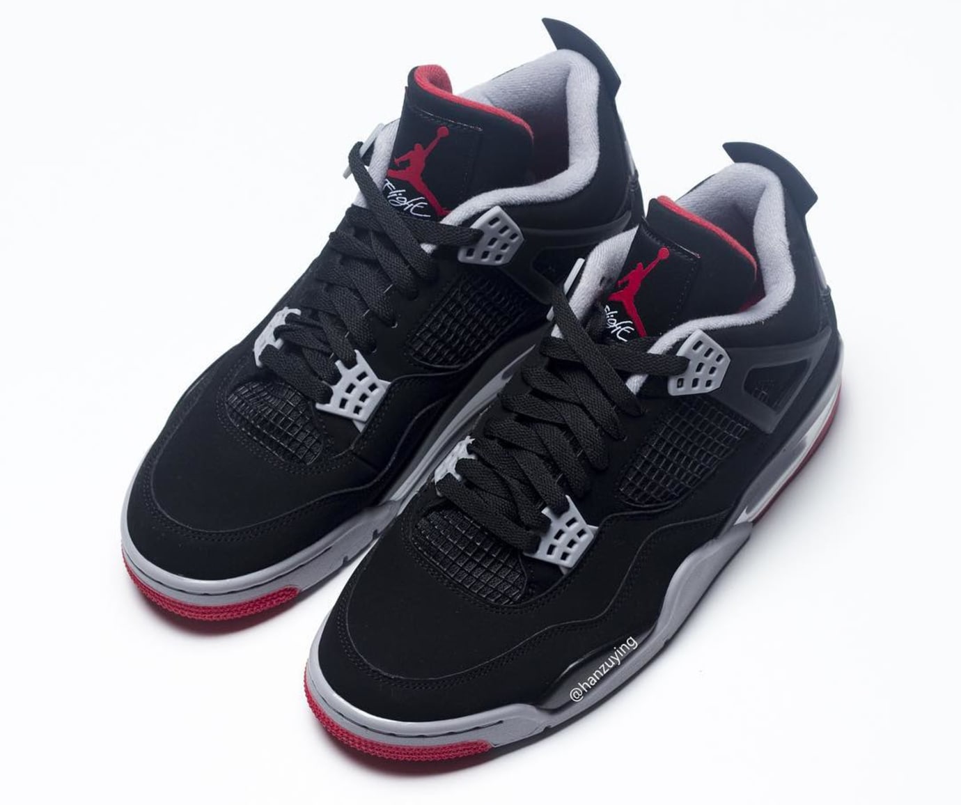 Air Jordan 4 Retro 'Black/Cement Grey/Summit White/Fire Red' 308497-060 ...