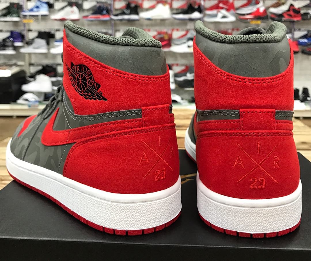 Air Jordan 1 Camo Red Release Date Heel