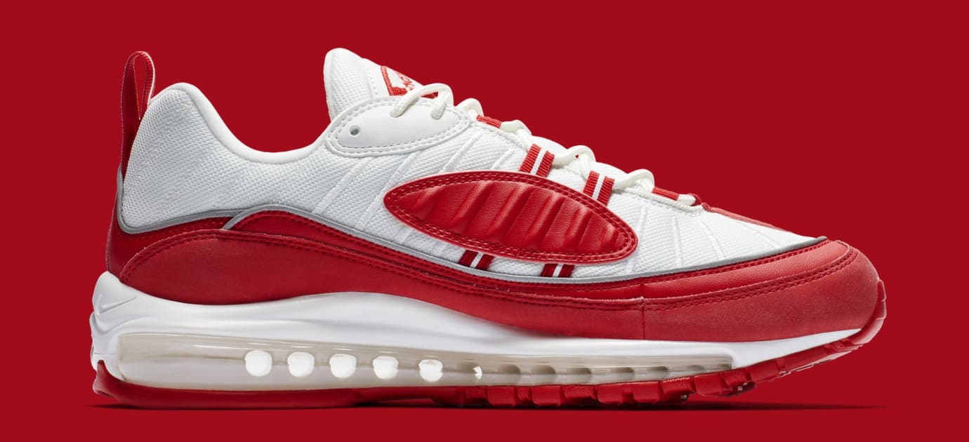 air max 98 university red on feet