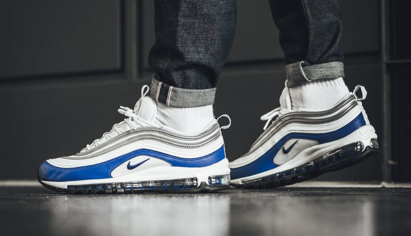 air max 97 black white on feet