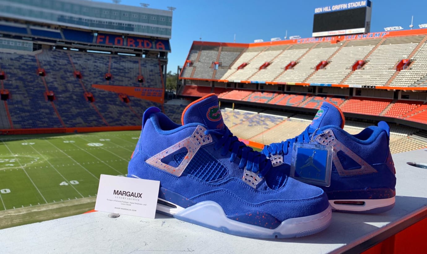 Jordan retro 4 florida gators hot sale