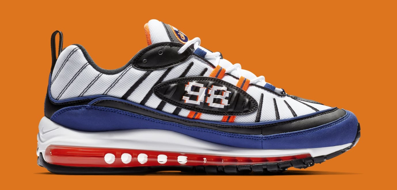 nike air max 98 white blue orange & black