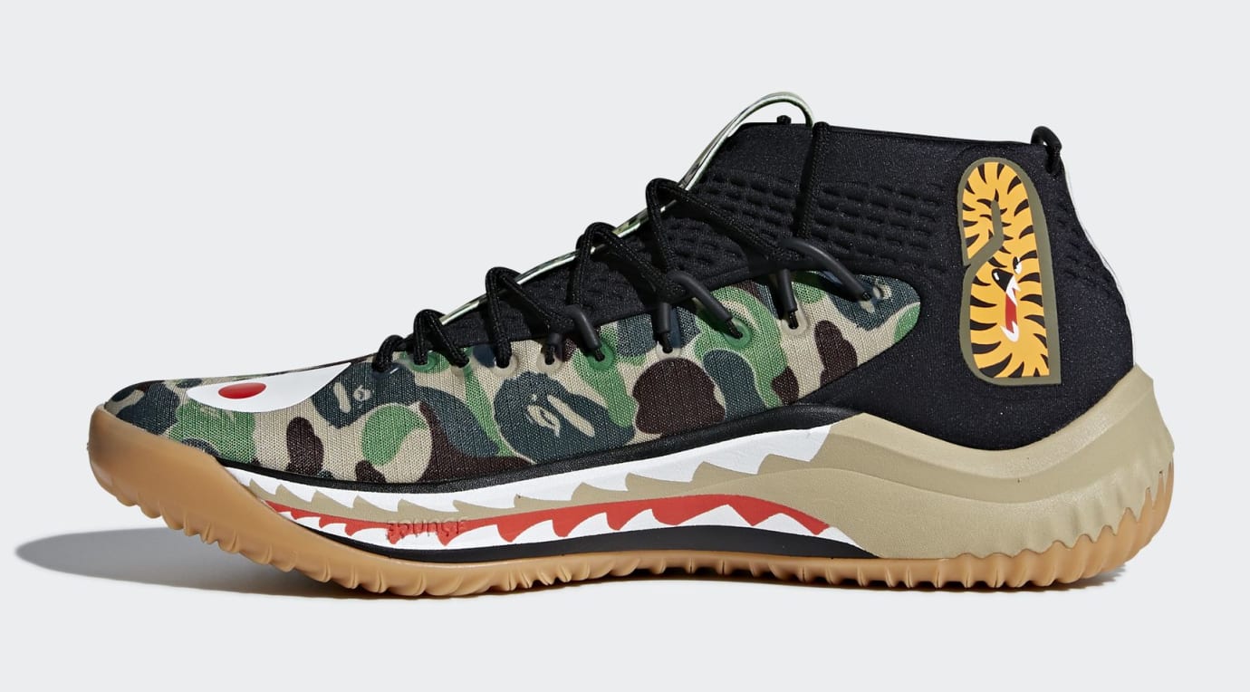 bape x adidas dame 4 green camo