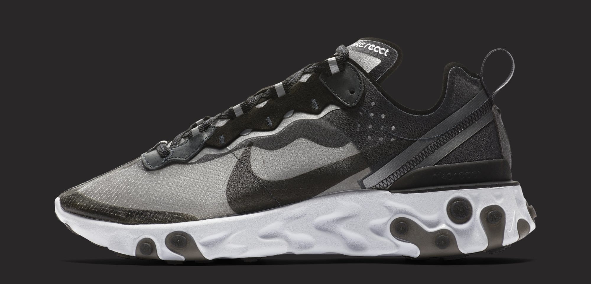 nike react 87 black