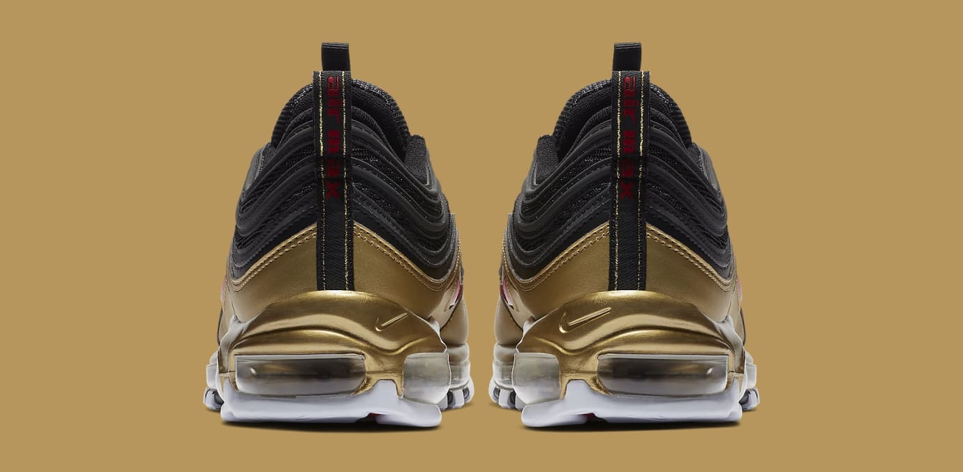 nike black and gold metallic air max 97 trainers