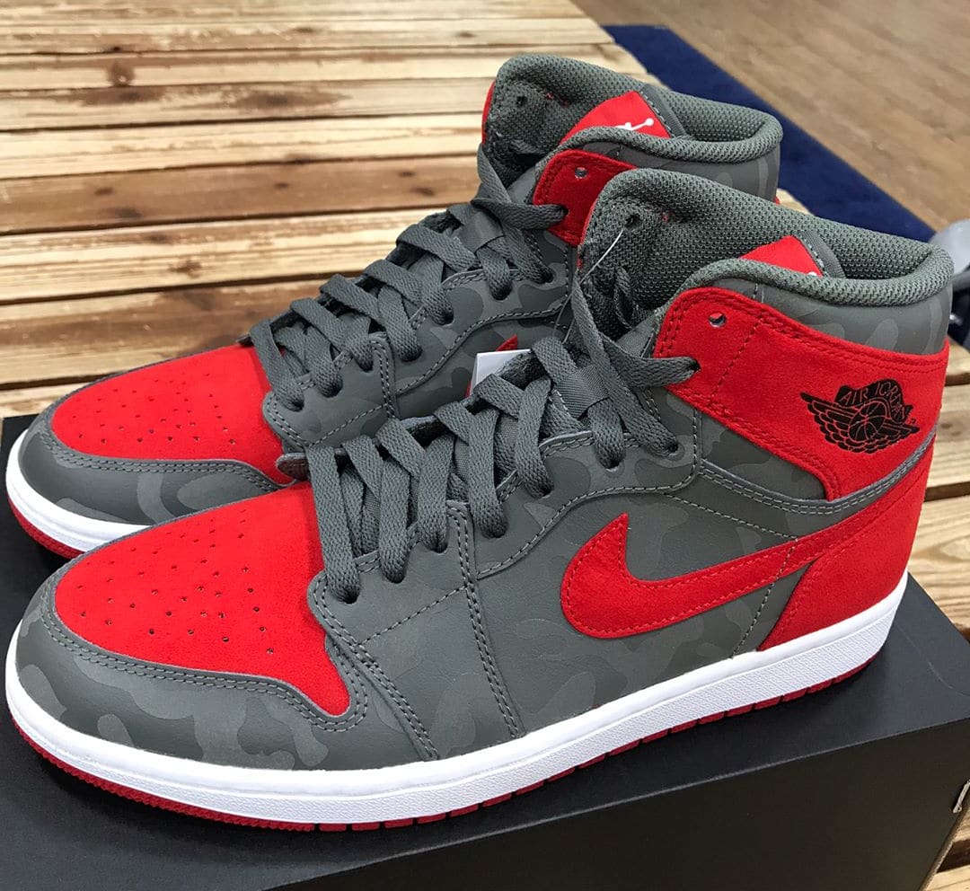 Air Jordan 1 Camo Red Release Date Front