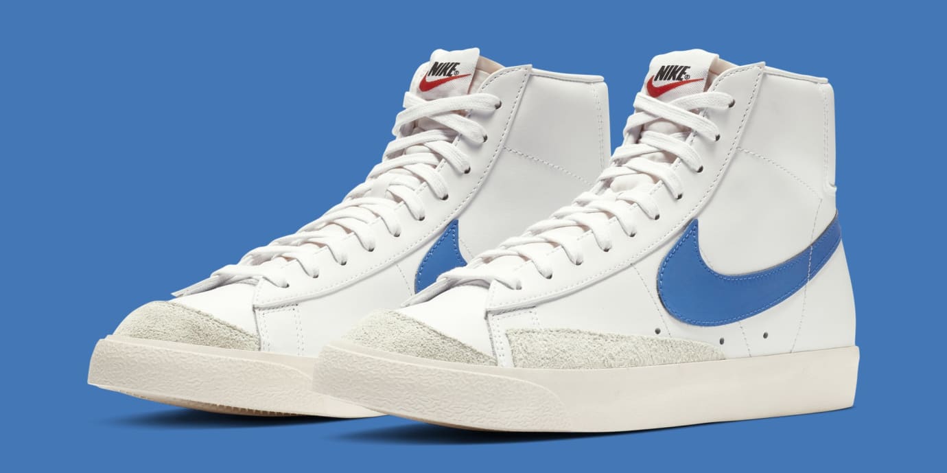 nike blazer mid 77 pacific blue on feet