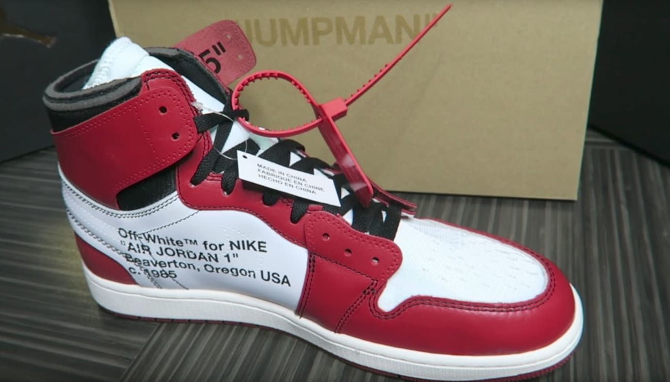 off white jordan 1 with tag