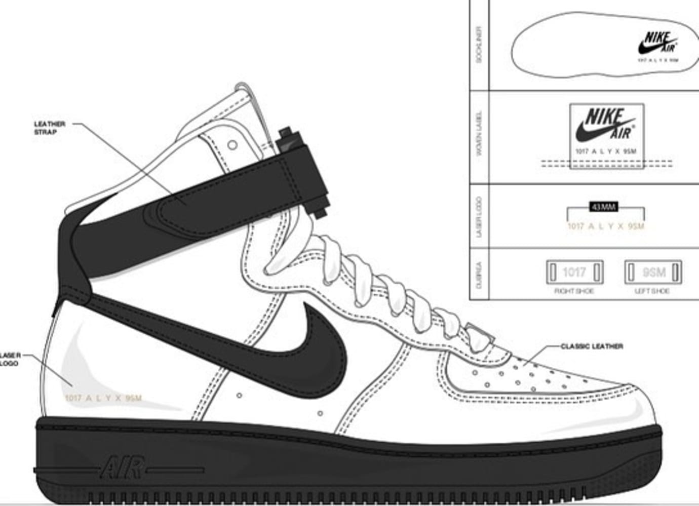 nike air force 1 strap in the back