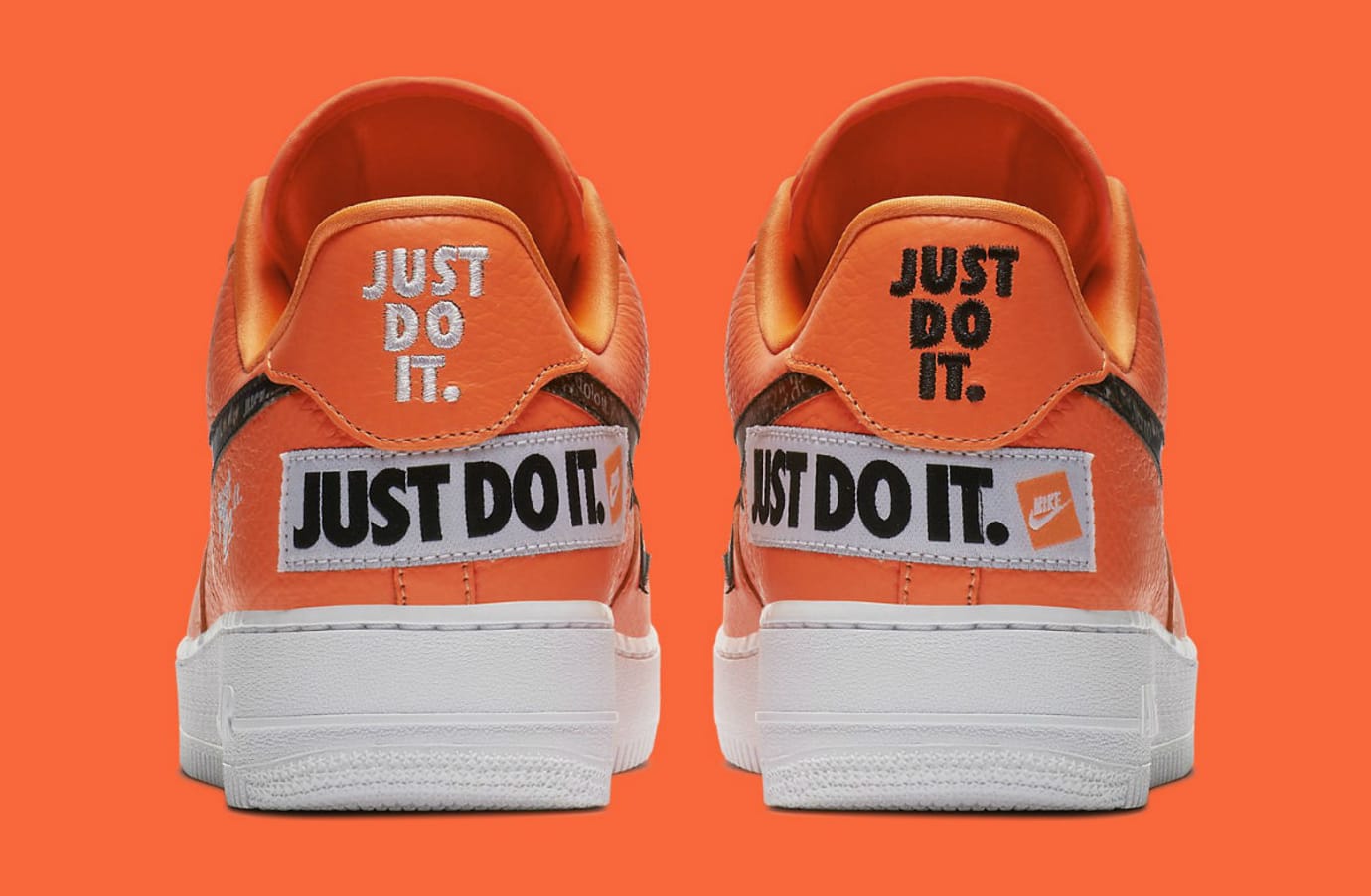 orange nike just do it air force 1