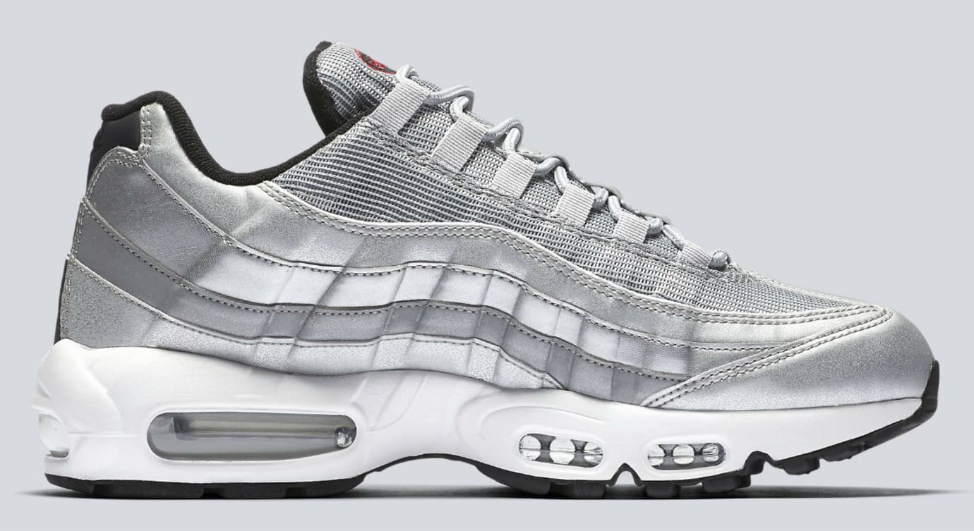 air max 95 silver bullet on feet