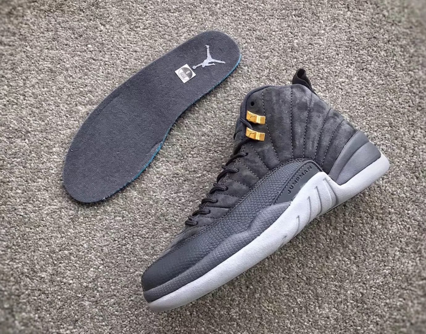 grey and gold jordan 12