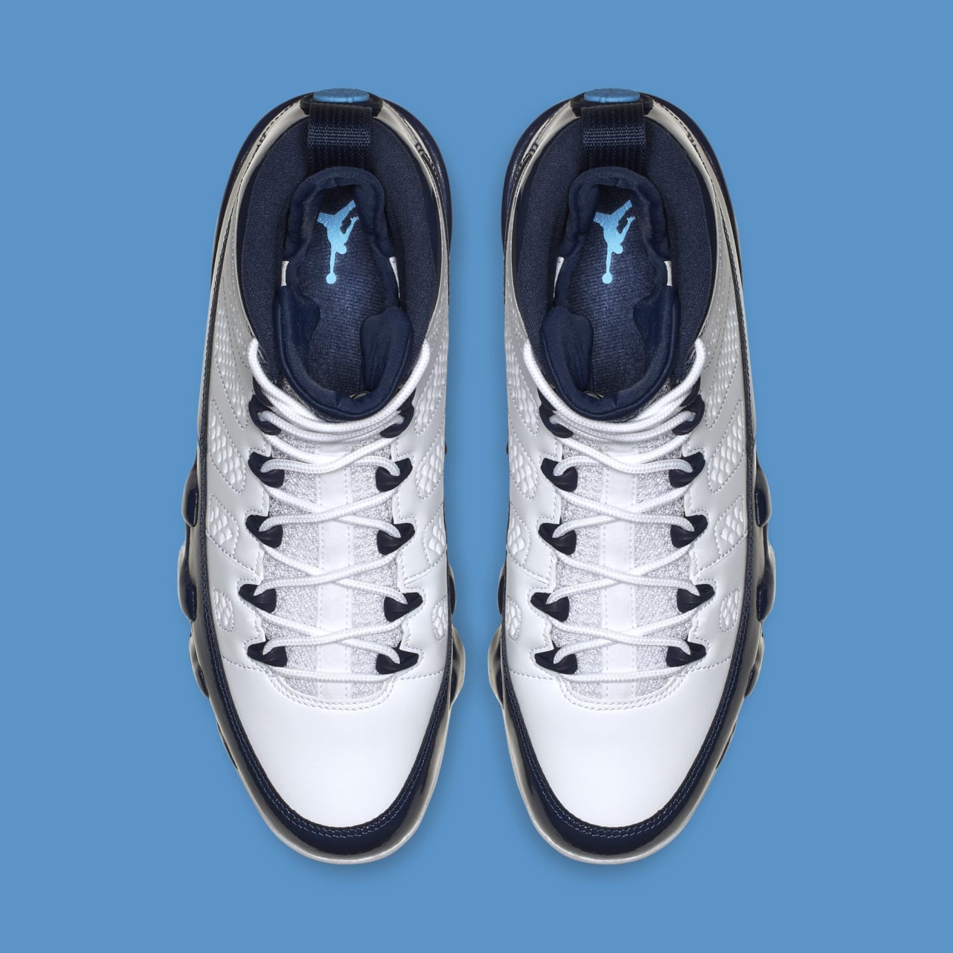 baby blue and white jordans 9