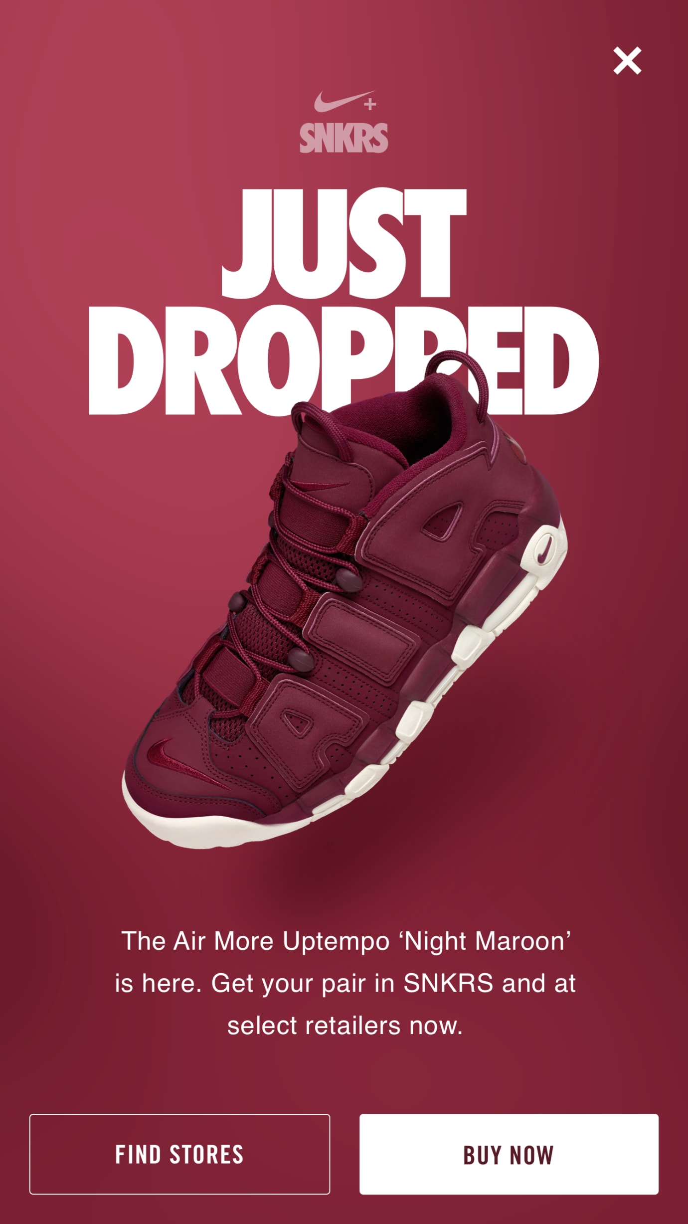 nike air uptempo maroon