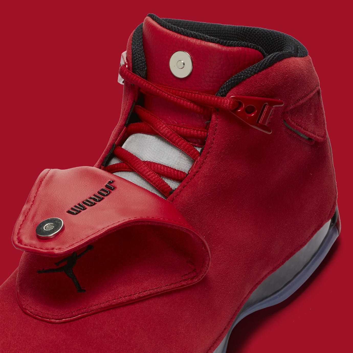 retro 18 red suede
