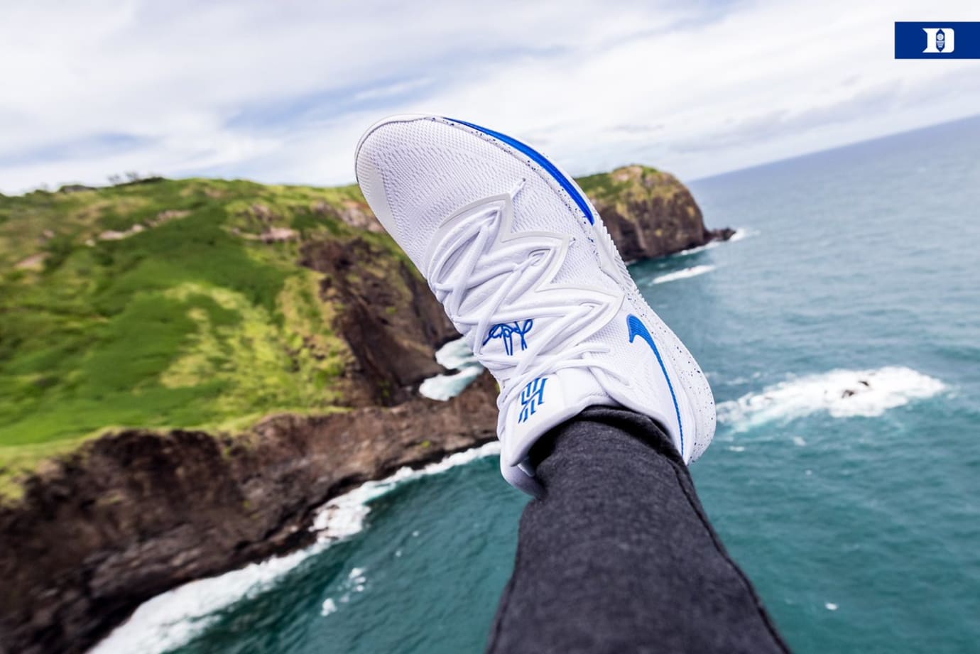 Nike Kyrie 5 'Duke' PE White (On-Foot)