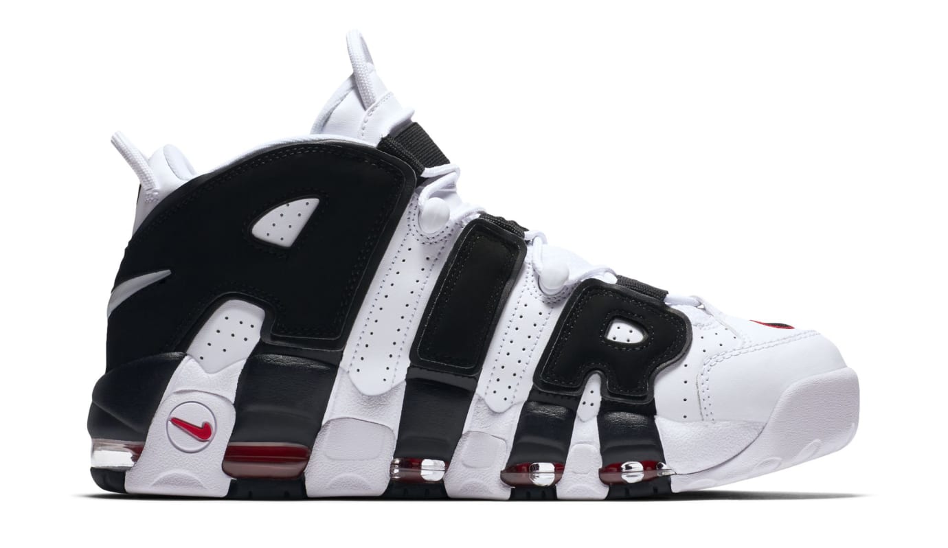 nike air uptempo red black white