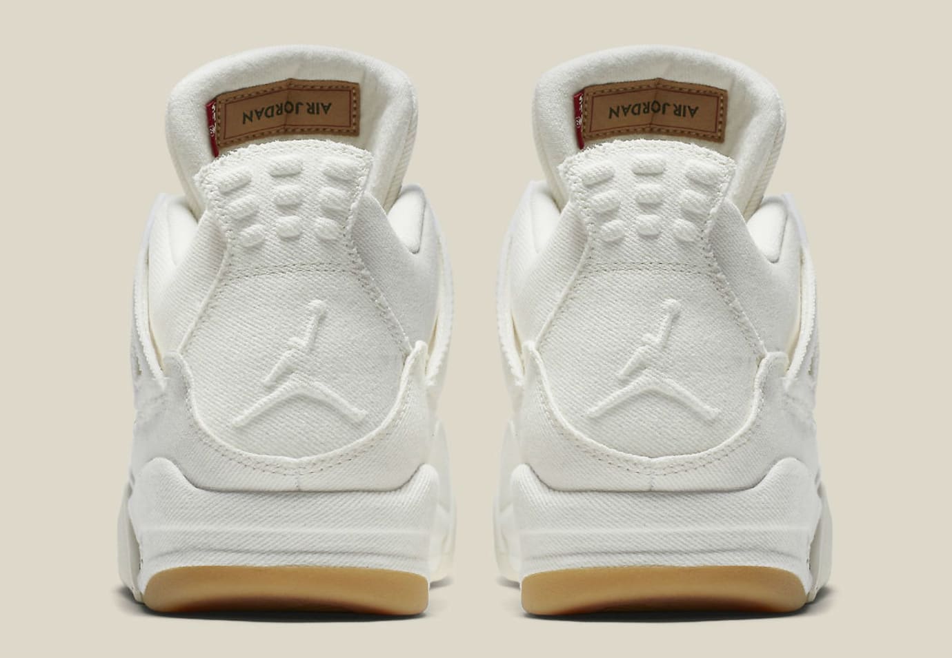 Levi's x Air Jordan 4 White Demin Release Date AO2571-100 Heel
