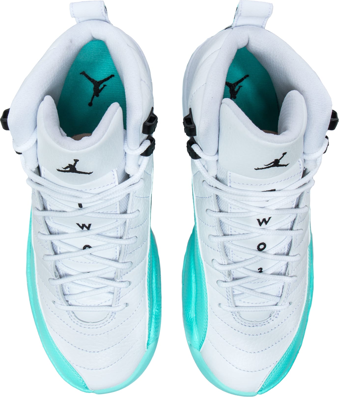 teal and white jordan 12