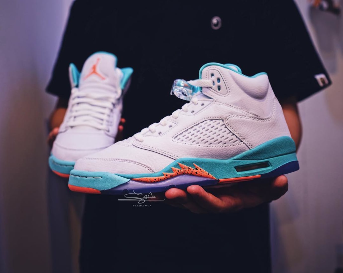 jordan 5 light aqua grade school