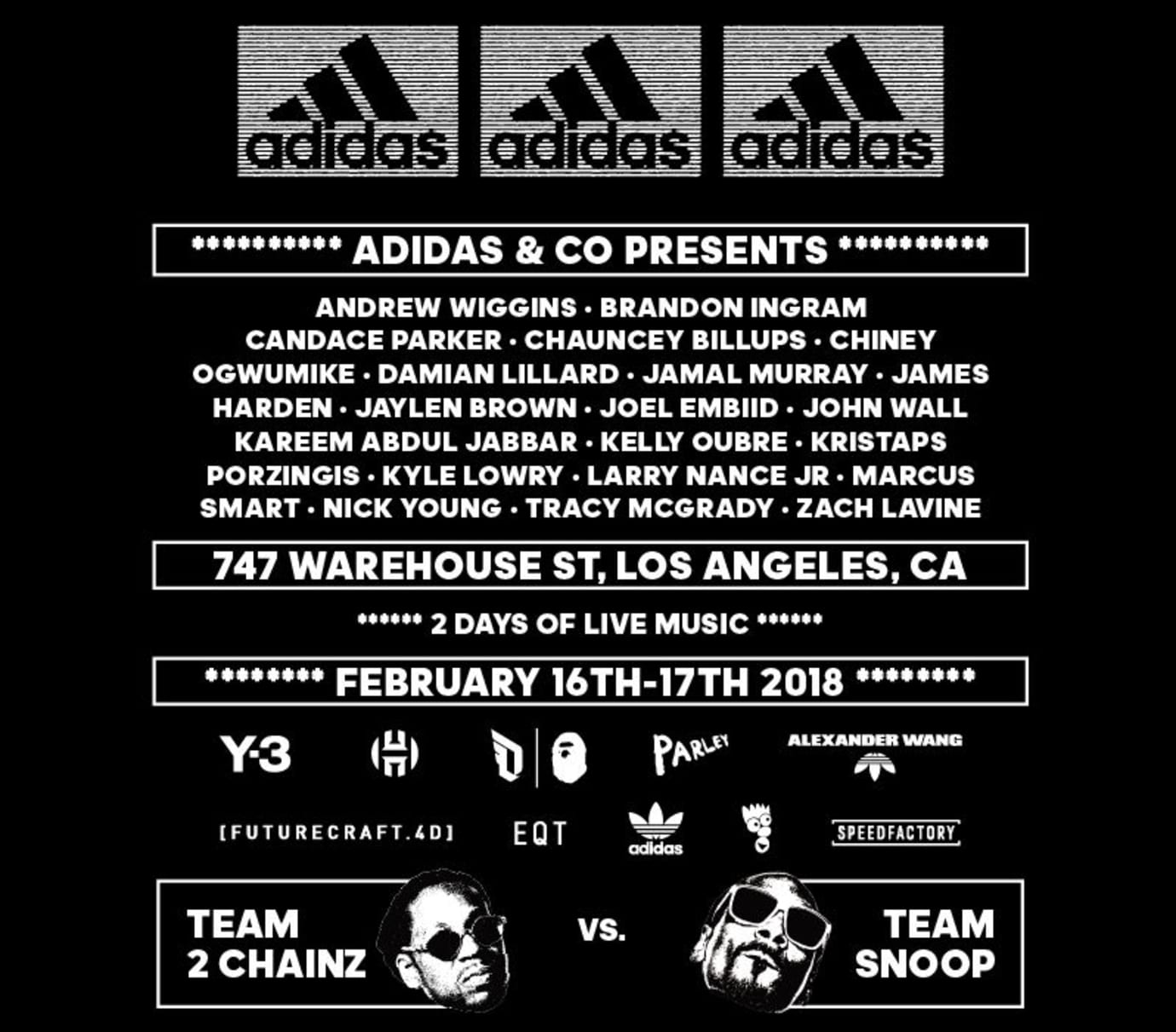 adidas 747 saturday lineup