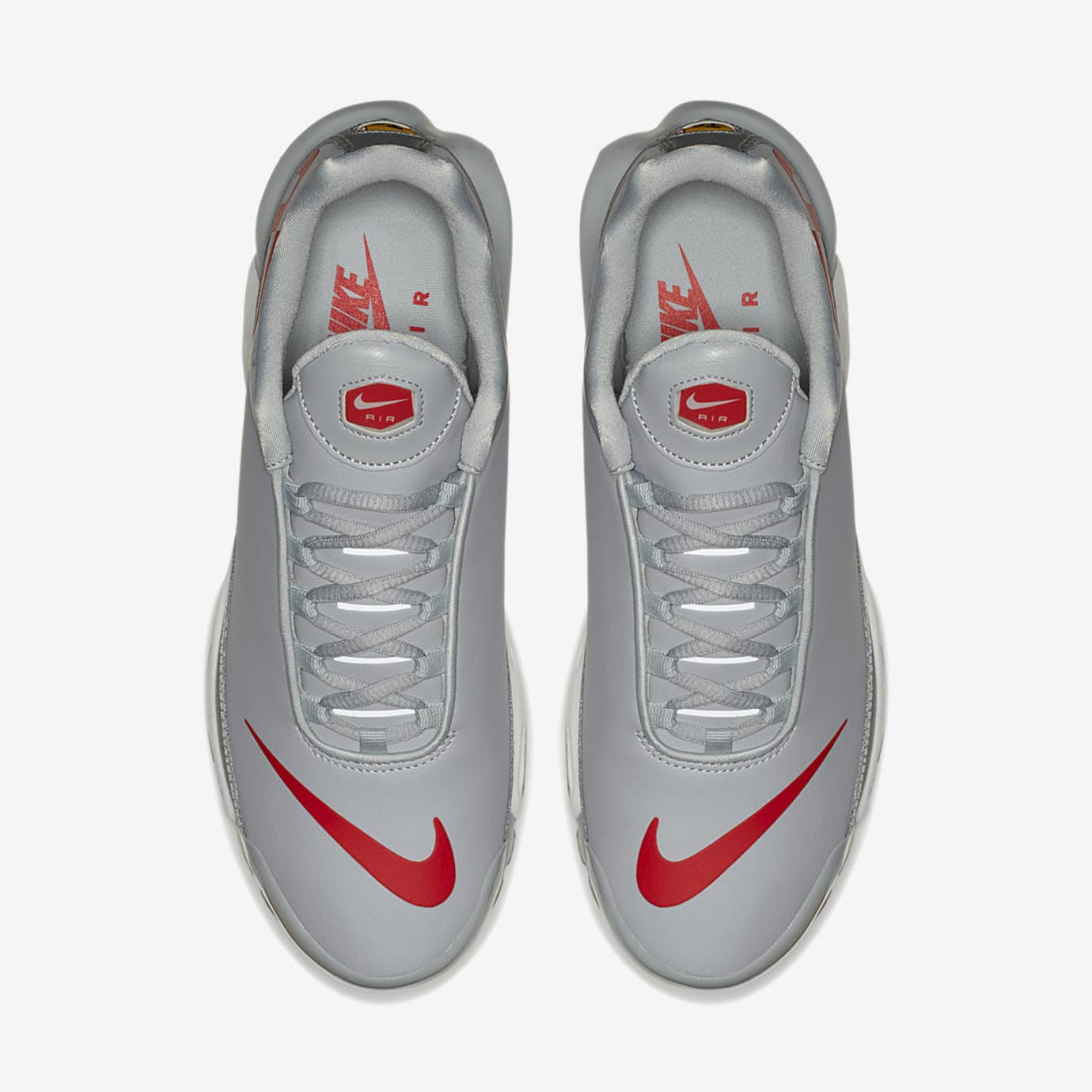 grey and red nikes