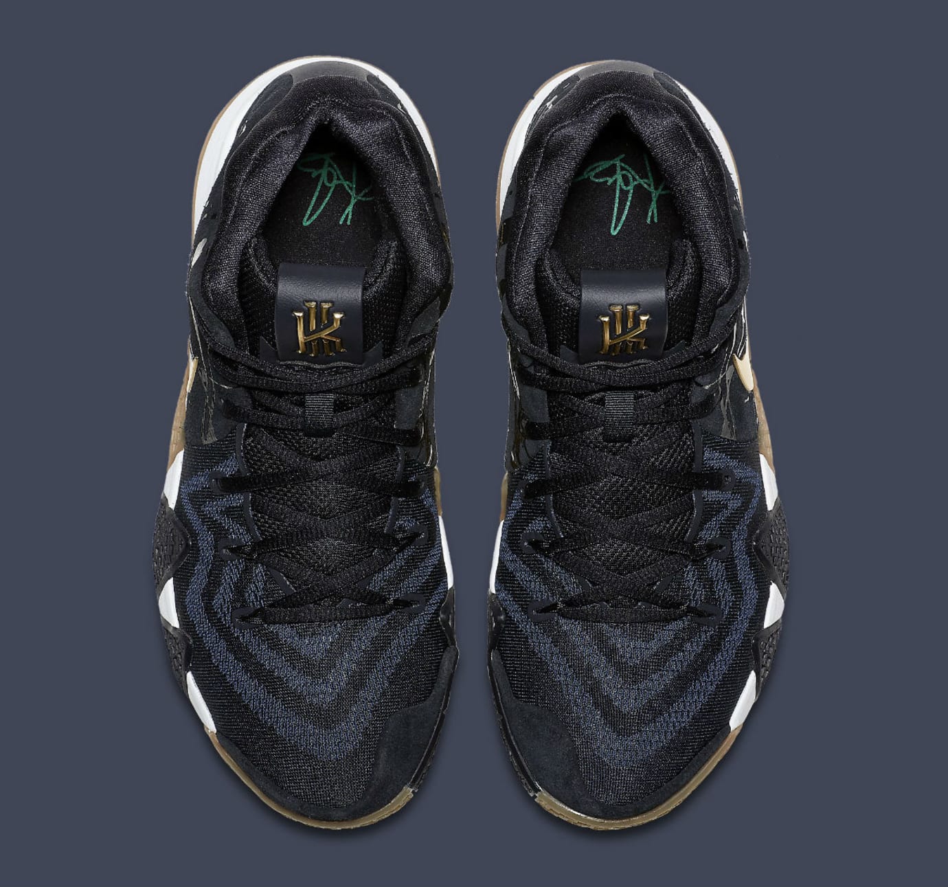 kyrie 4 pitch blue metallic gold