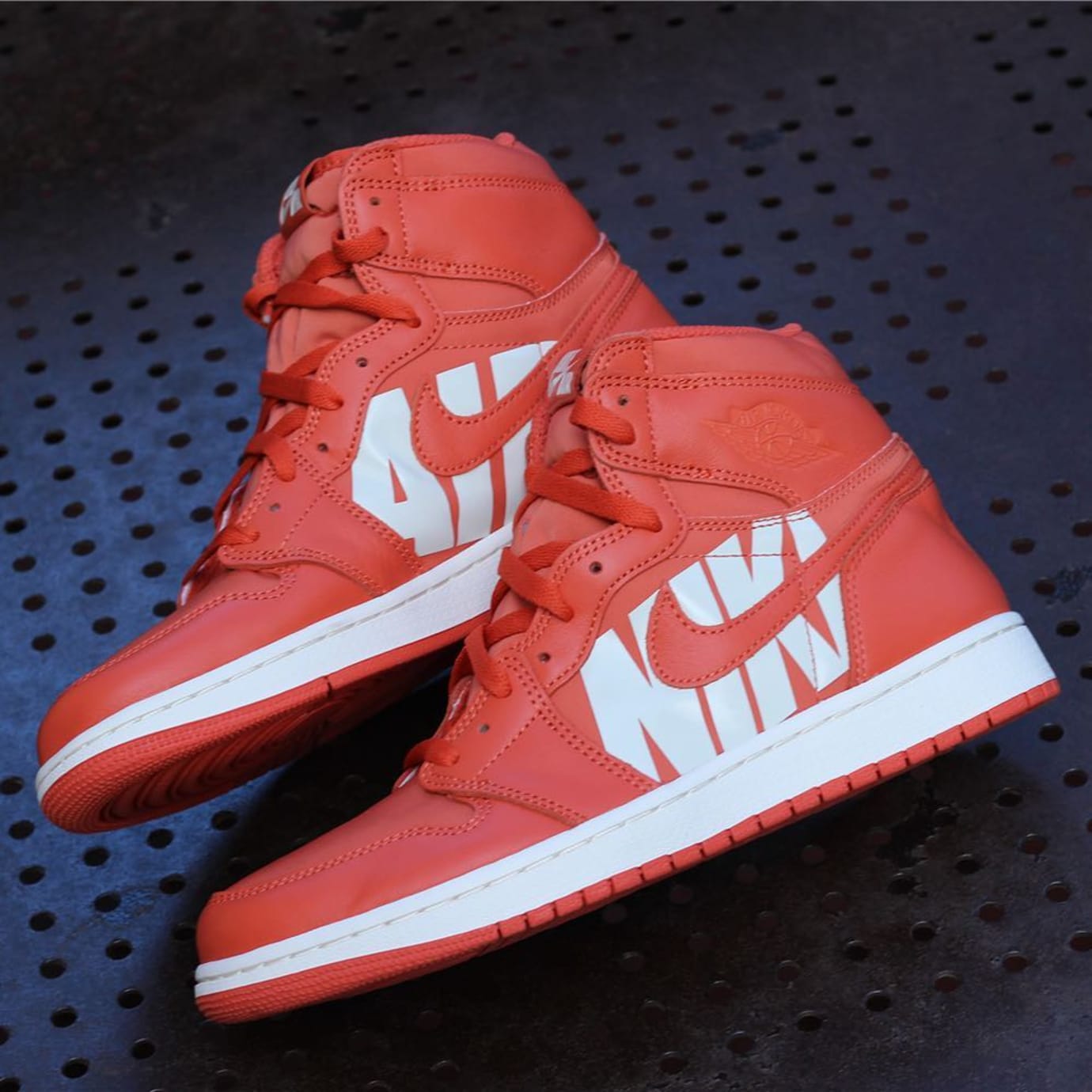 Air Jordan 1 Orange Nike Swoosh Release Date Pair