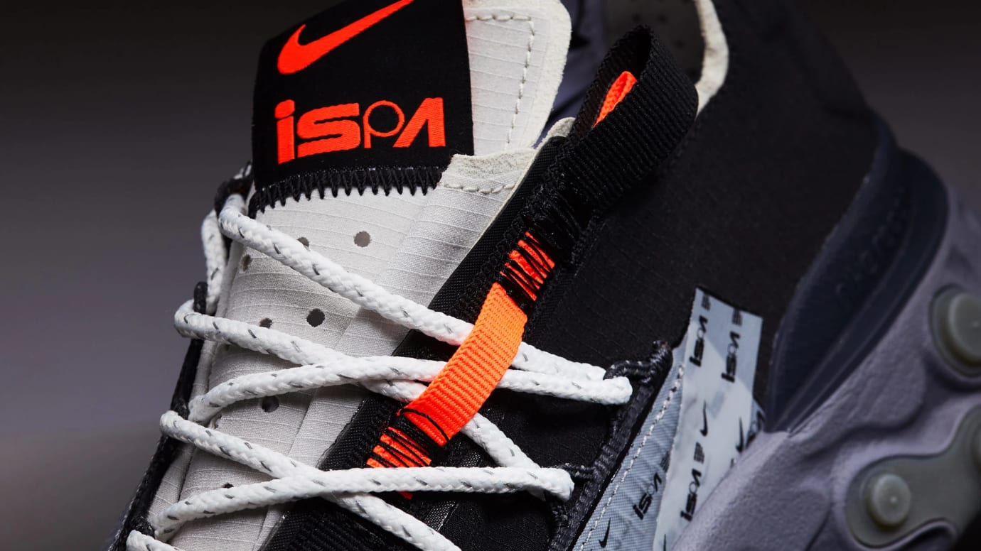 nike react wr ispa black metallic silver