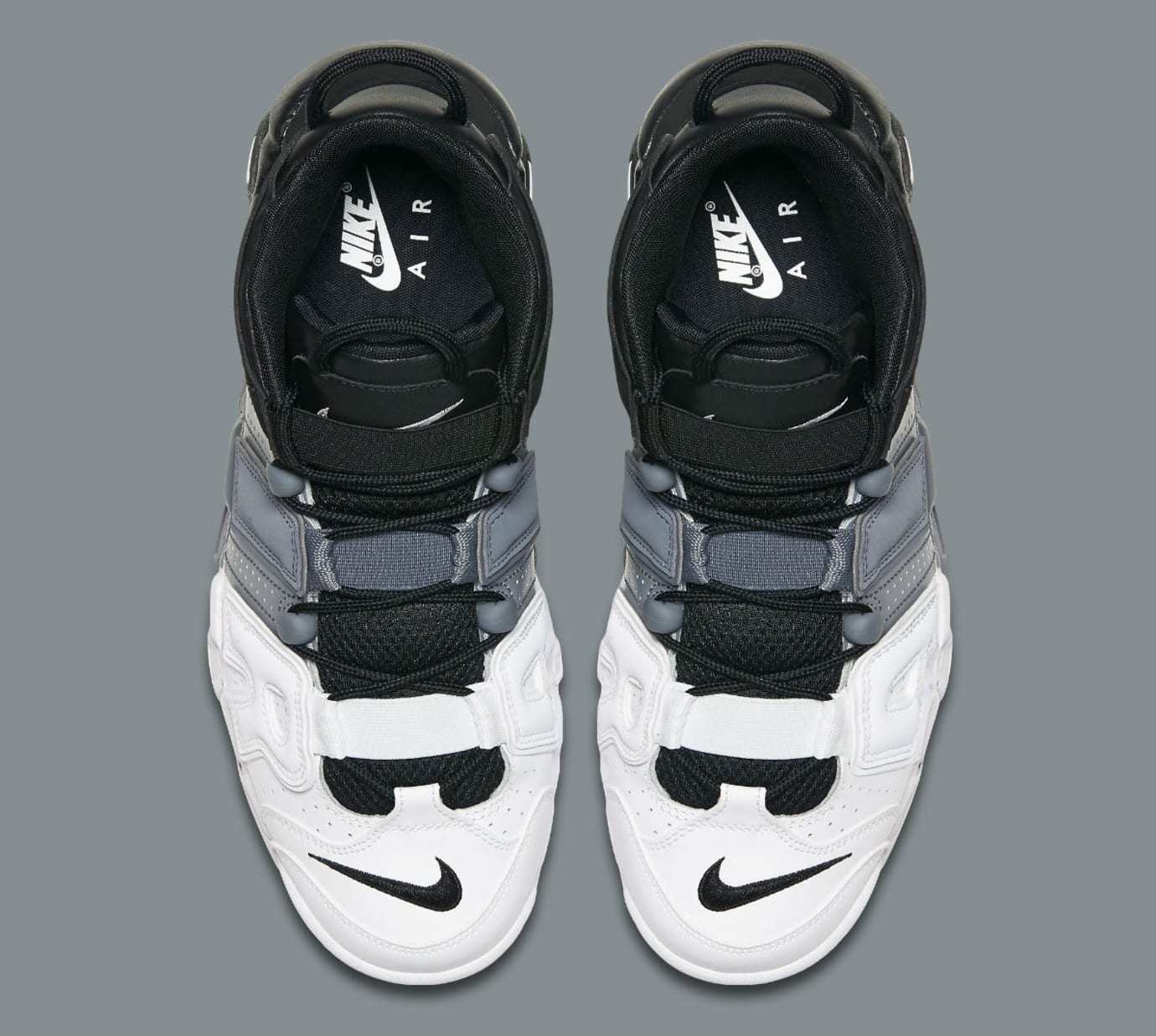 nike air more uptempo black and white