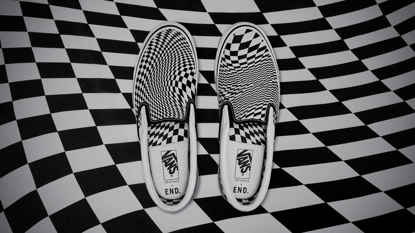 wavy checkerboard vans