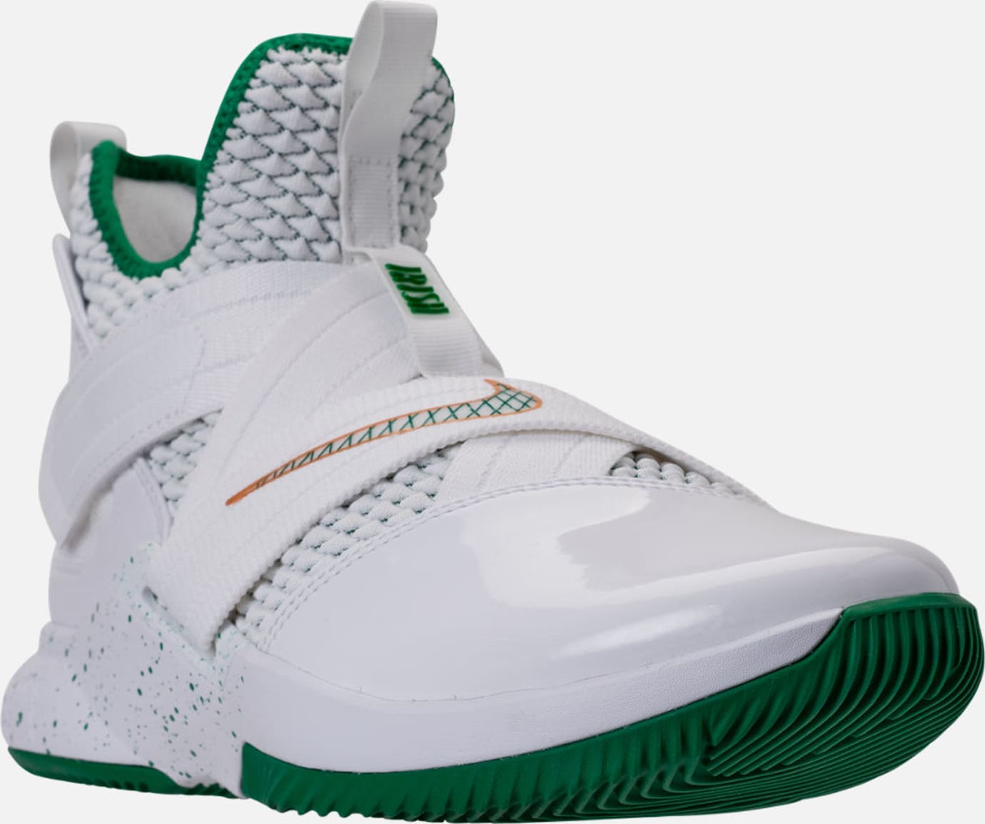 lebron james shoes green and white