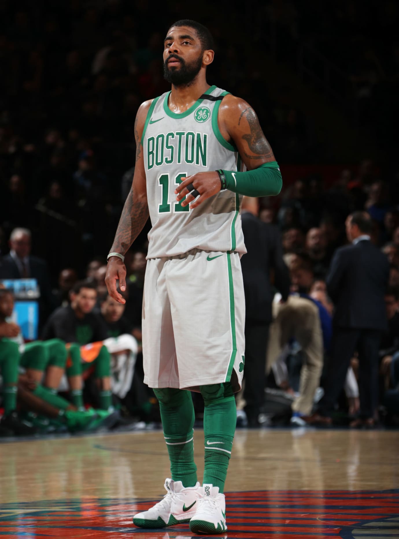 kyrie irving shoes green and white