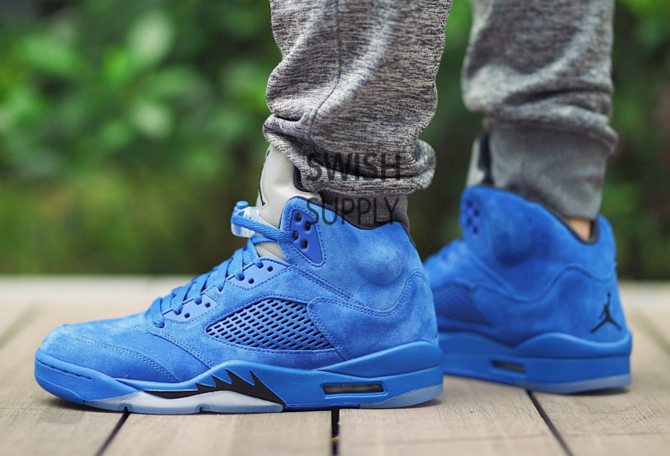 retro jordan 5 blue suede