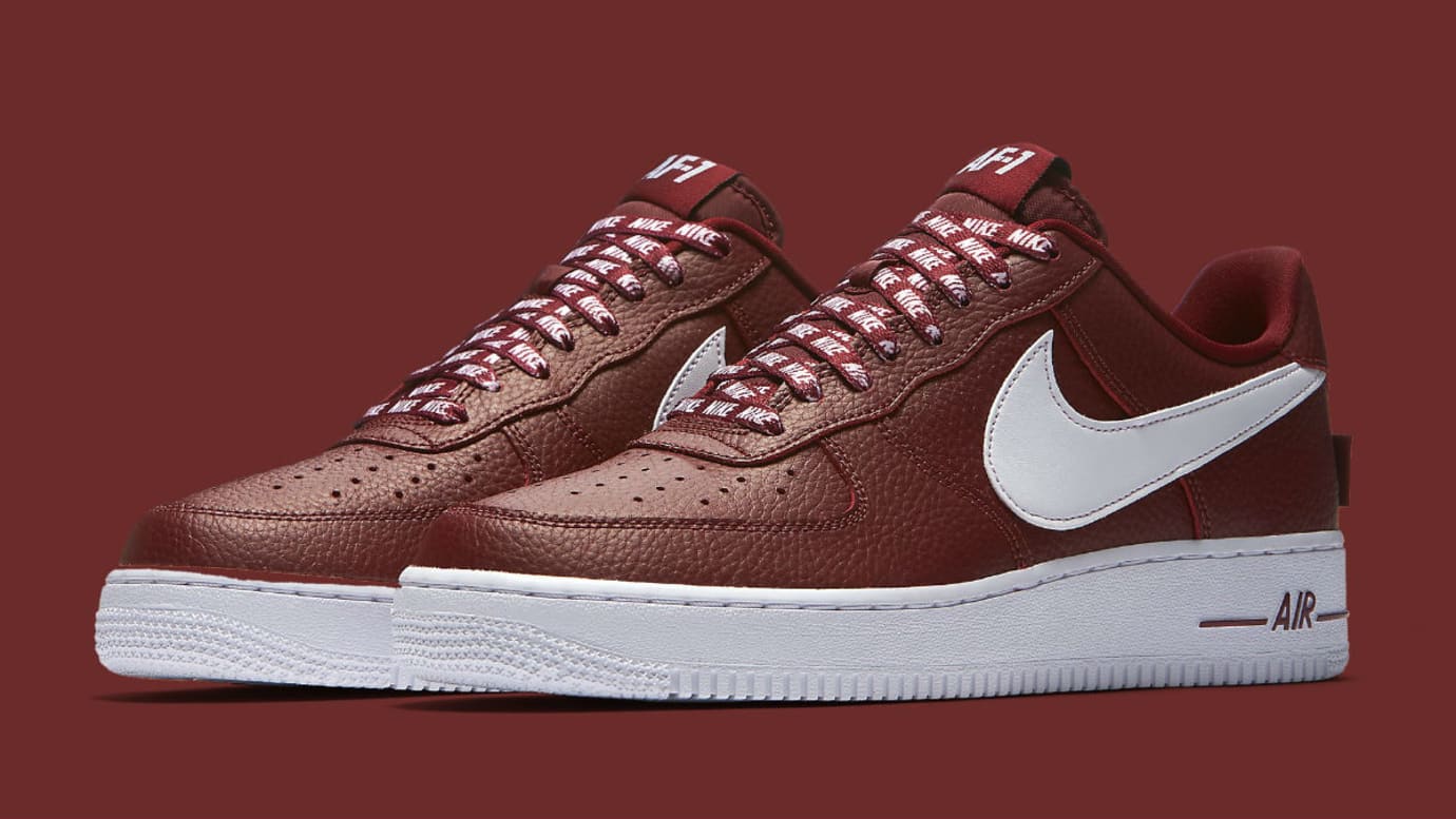 burgundy low top air force ones