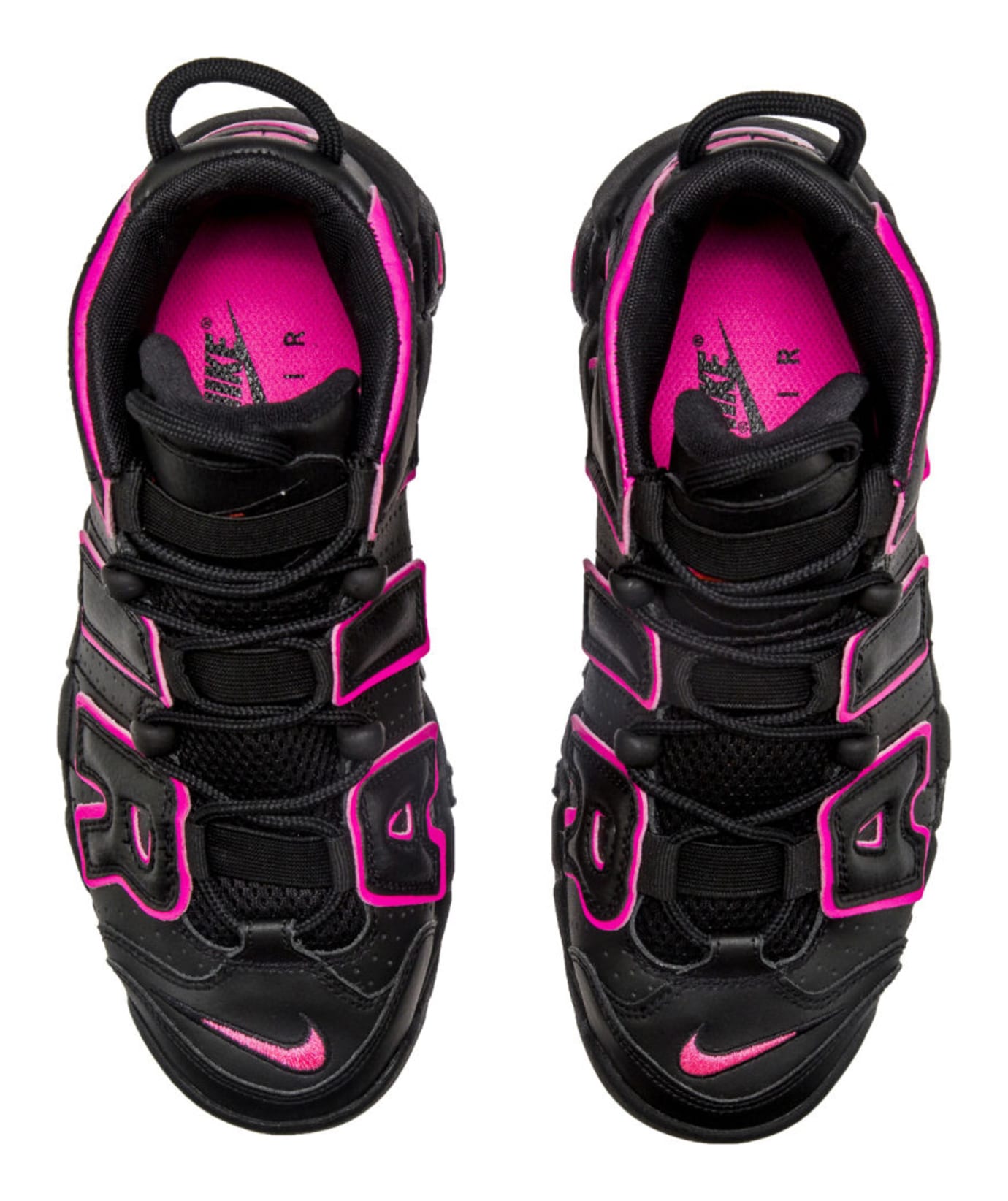 black and pink nike uptempo