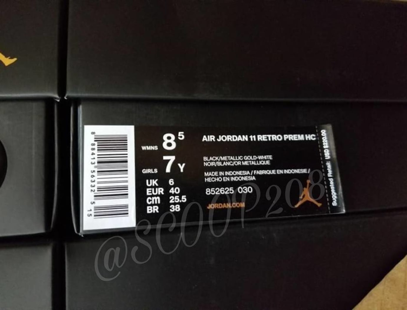 Air Jordan 11 XI Heiress Collection Black/Gold Release Date Box 852625-030