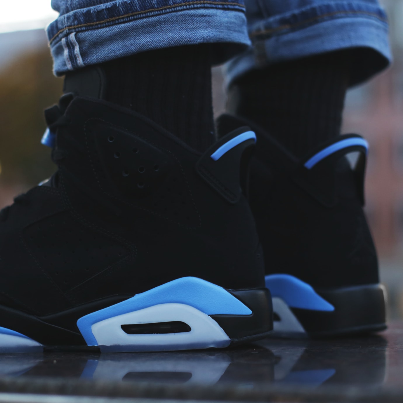 jordan 6 black university blue