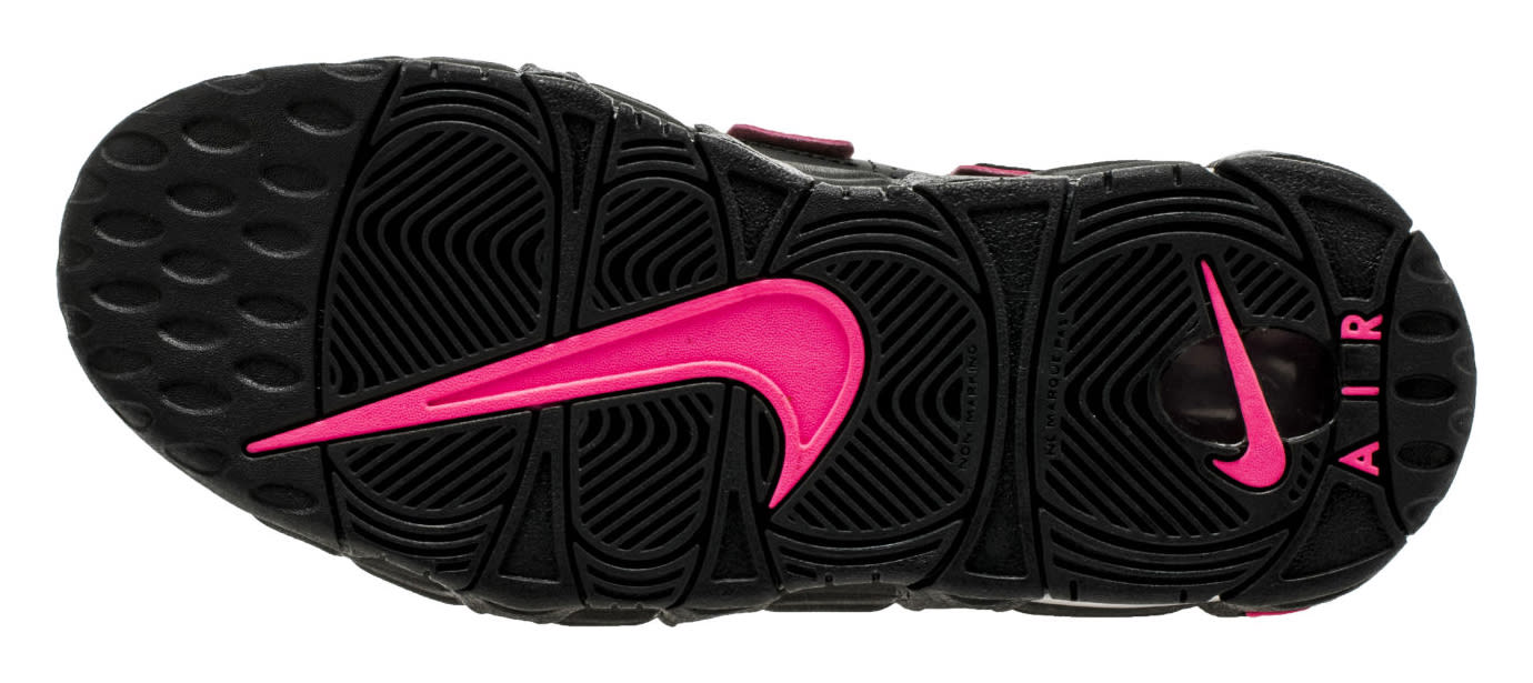 nike uptempo pink and black