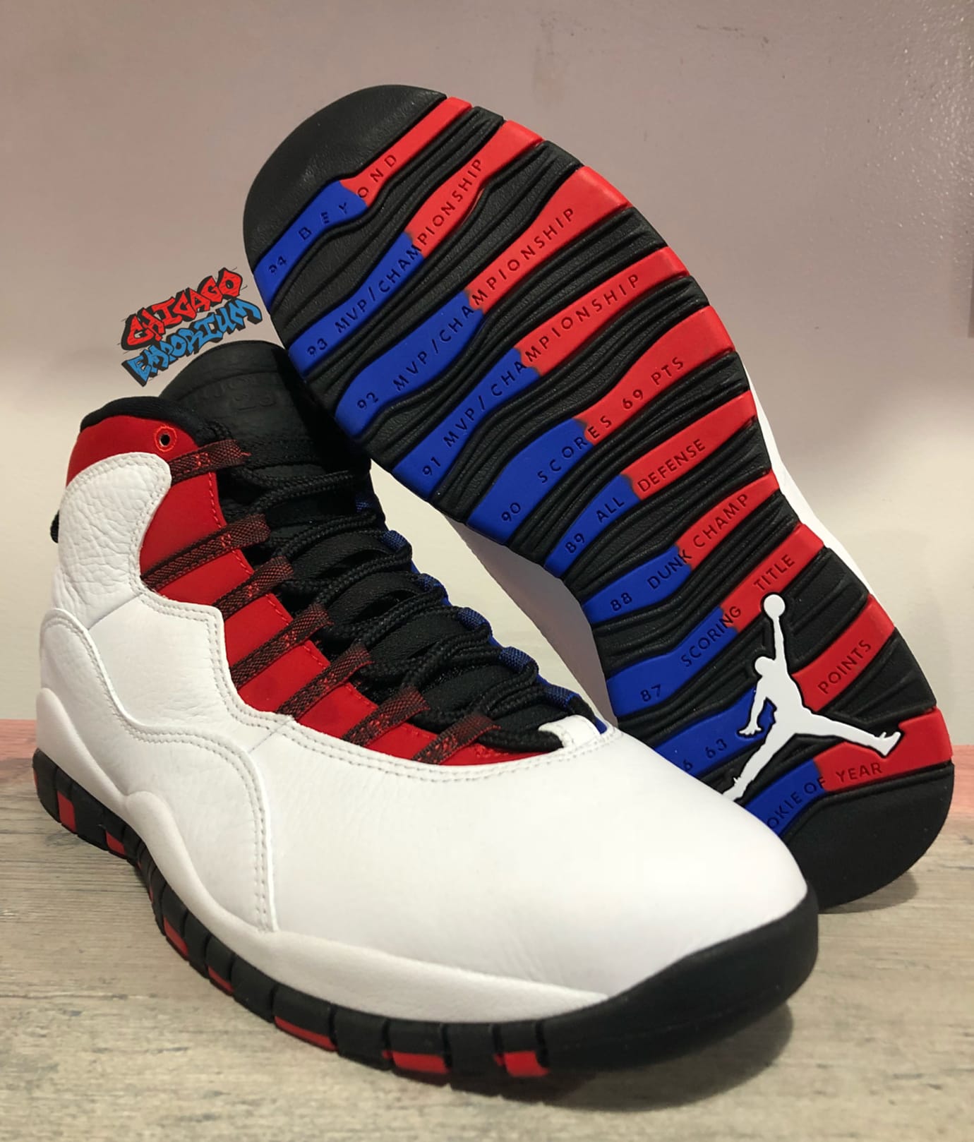 red and white 10s jordans