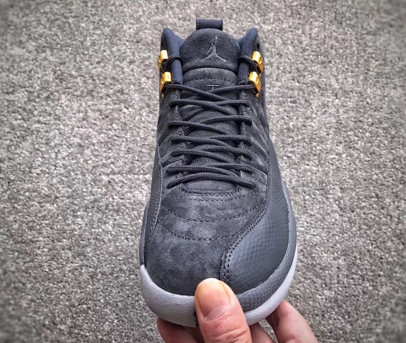 jordan 12 dark grey suede